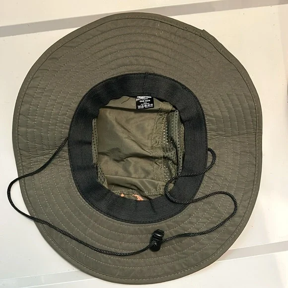 RealTree Camouflage Green and Orange Logo Bucket hat with chin/neck strap OS - Picture 7 of 8